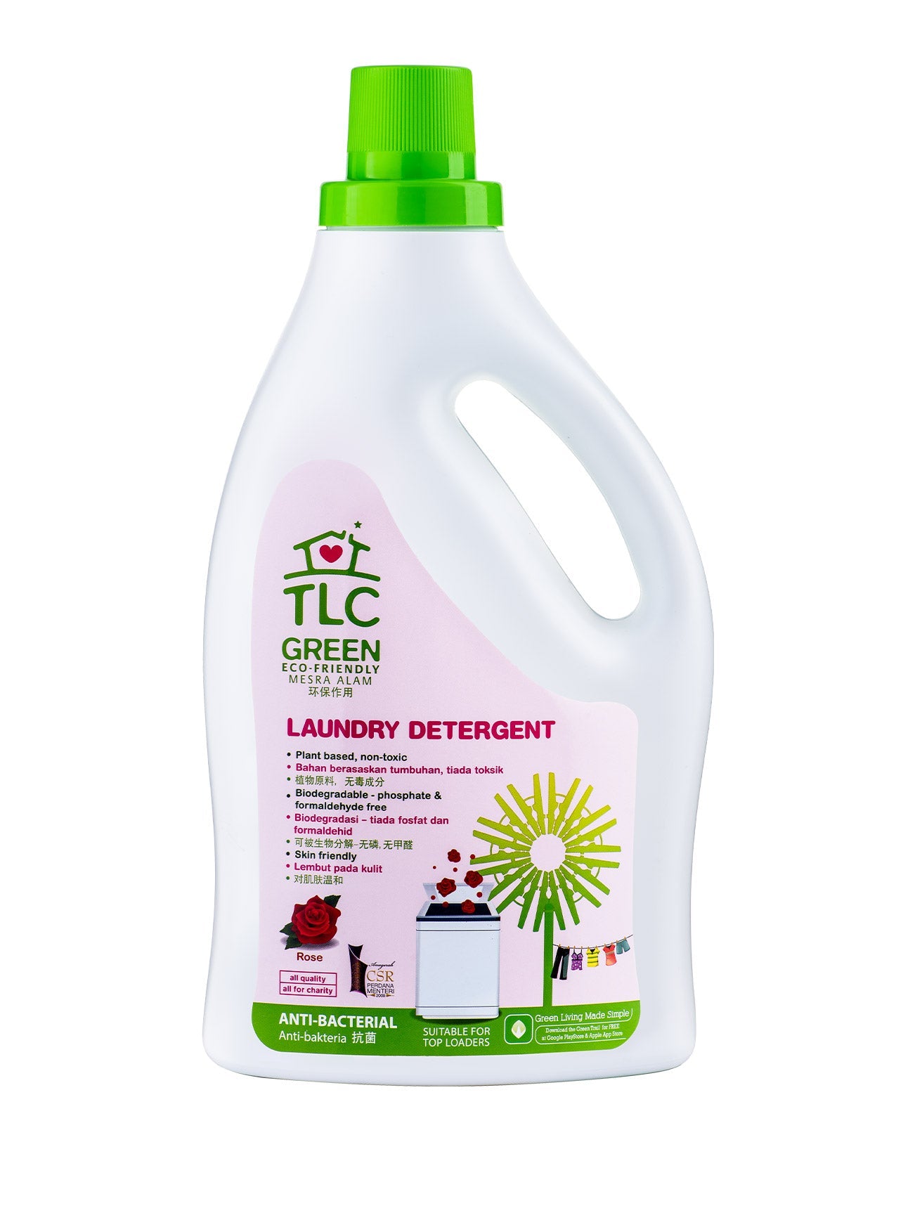 TLC GREEN LAUNDRY DETERGENT ROSE 2L