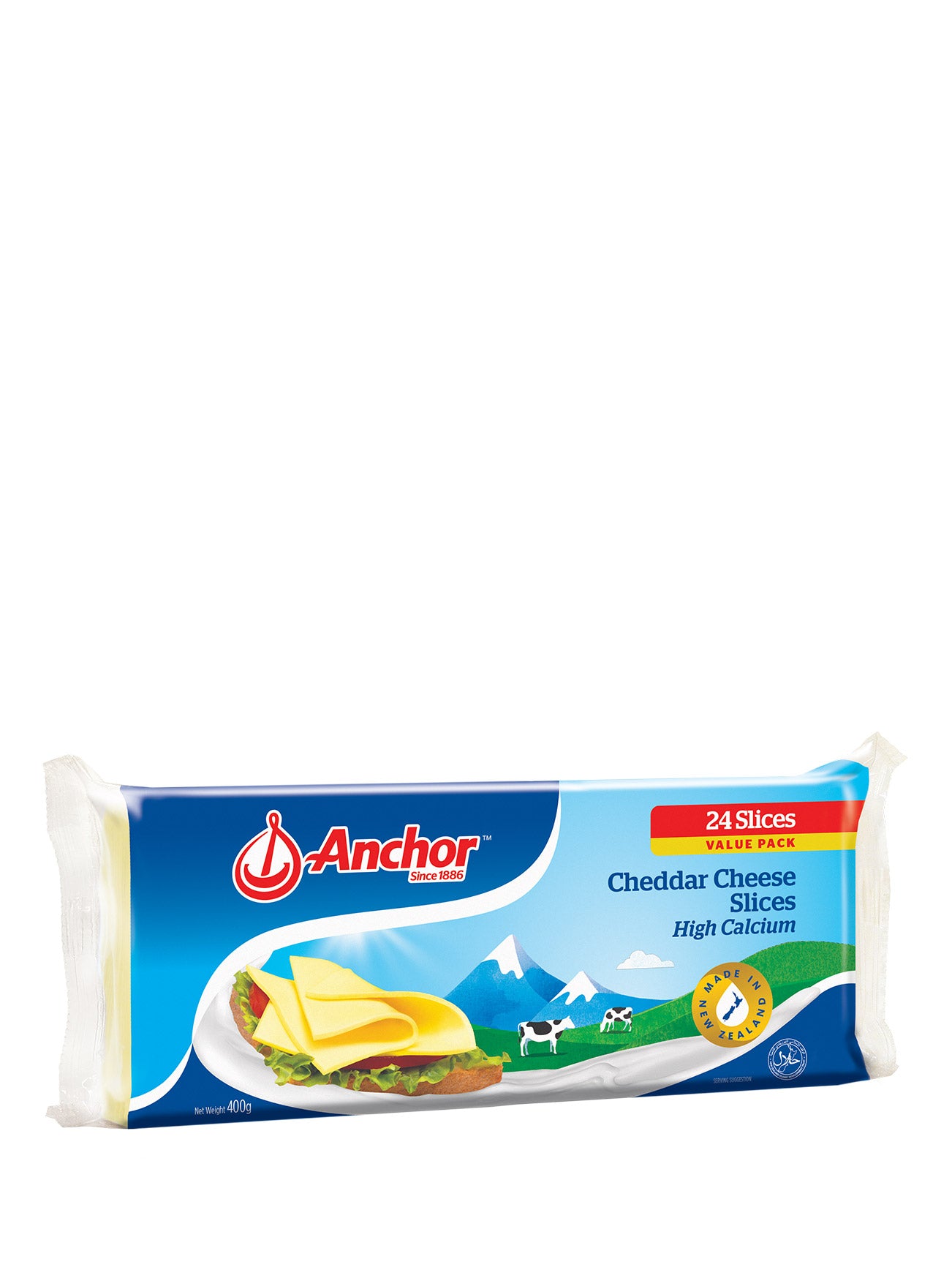 ANCHOR CHEDDAR CHEESE SLICE 400G