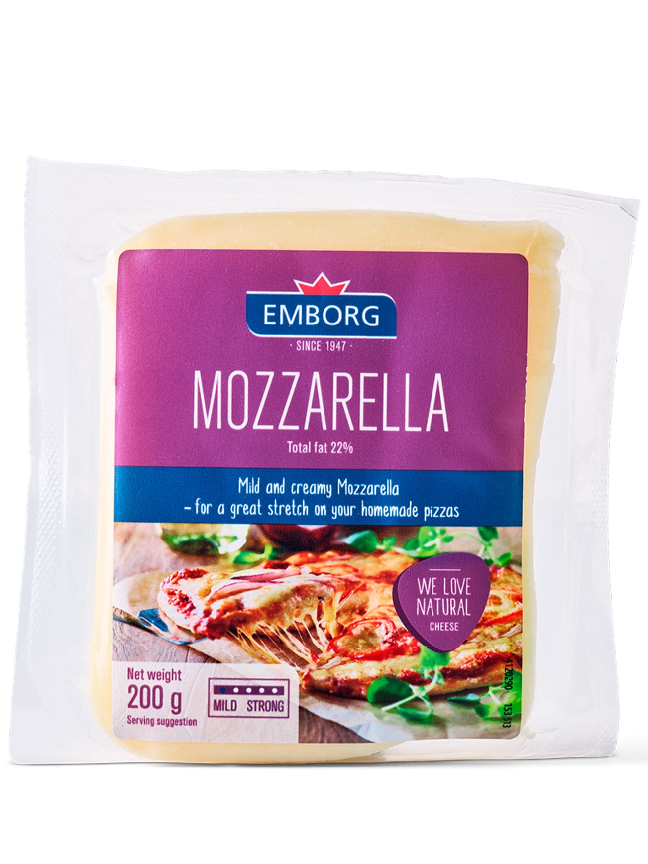 EMBORG MOZZARELLA BLOCK 200GM