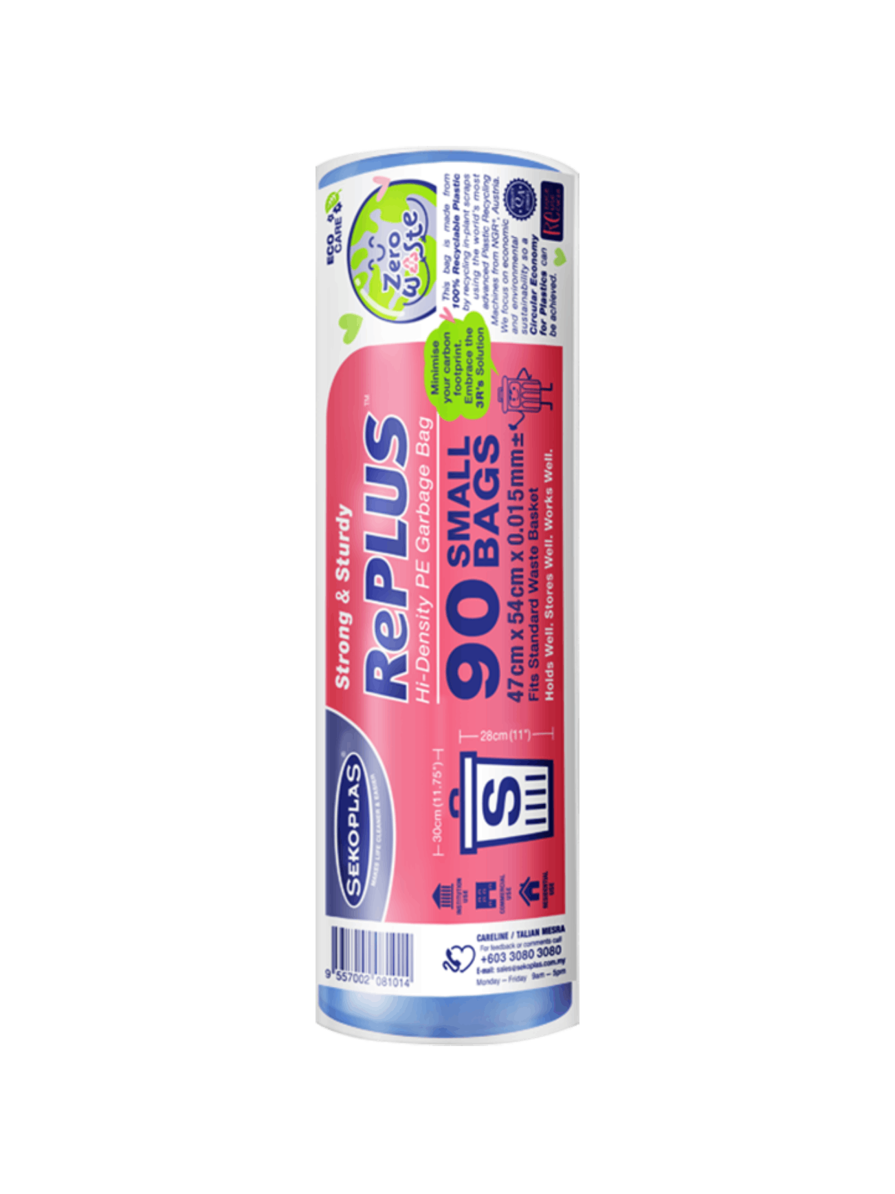 SEKOPLAS REPLUS GARBAGE BAGS ROLL S-47X54CM 90'S